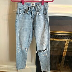 AGOLDE 90’s ripped high rise straight jeans